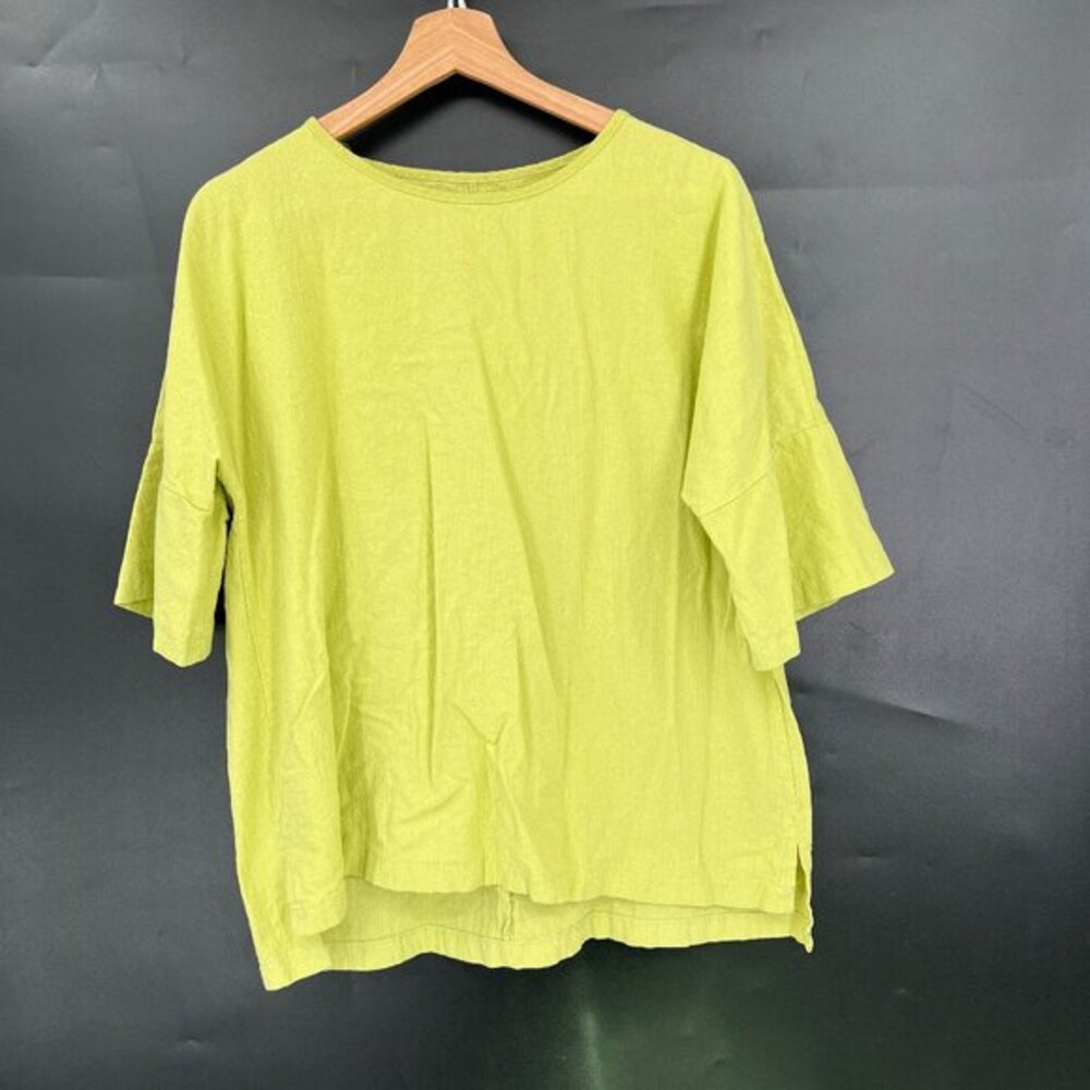 Fridaze chartreuse lagenlook blouse top pullover green blouse boho Copenhagen  M